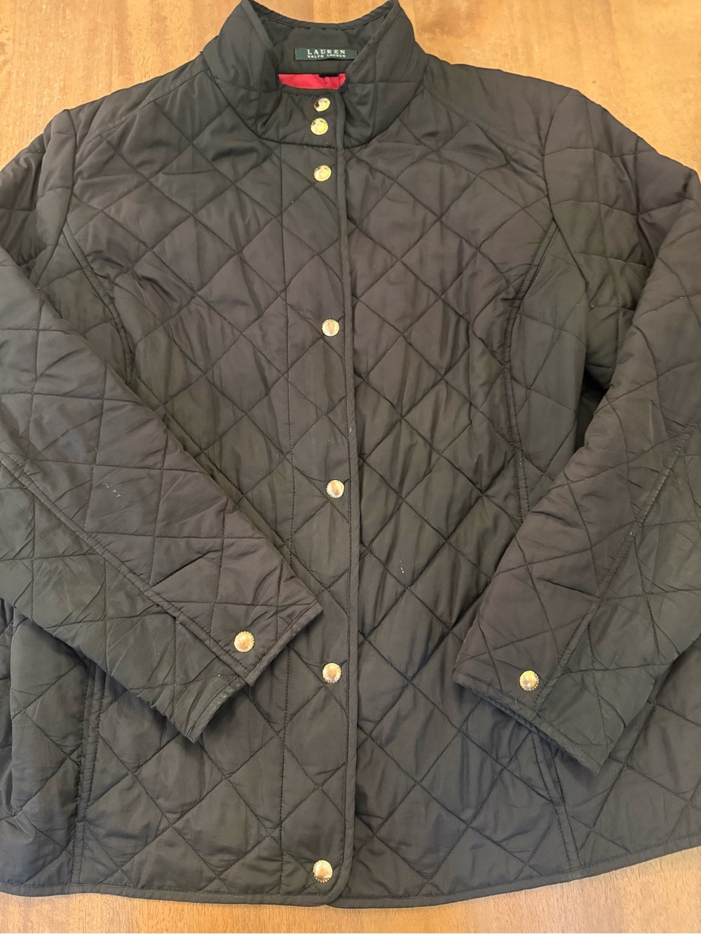Lauren Ralph Lauren Quilted Black Snap-Front Puffer Jacket